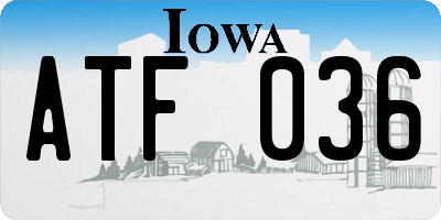 IA license plate ATF036