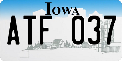 IA license plate ATF037
