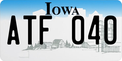 IA license plate ATF040
