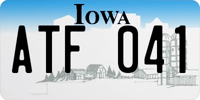 IA license plate ATF041
