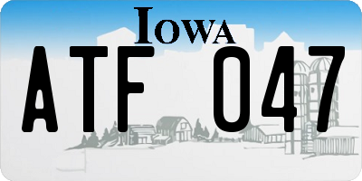 IA license plate ATF047