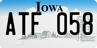 IA license plate ATF058
