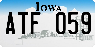 IA license plate ATF059