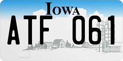 IA license plate ATF061