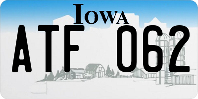 IA license plate ATF062