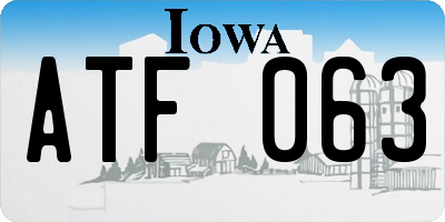 IA license plate ATF063