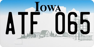 IA license plate ATF065