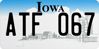 IA license plate ATF067
