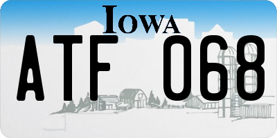 IA license plate ATF068