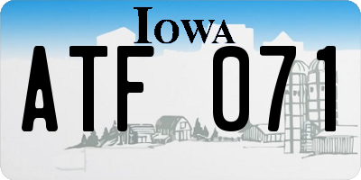 IA license plate ATF071