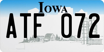 IA license plate ATF072