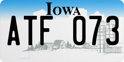 IA license plate ATF073