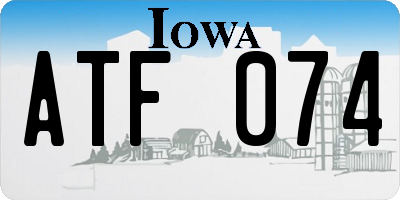 IA license plate ATF074