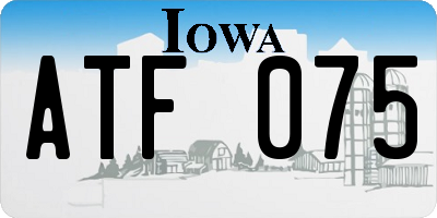 IA license plate ATF075