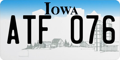 IA license plate ATF076