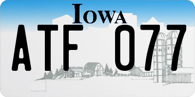 IA license plate ATF077