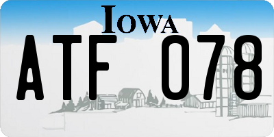 IA license plate ATF078