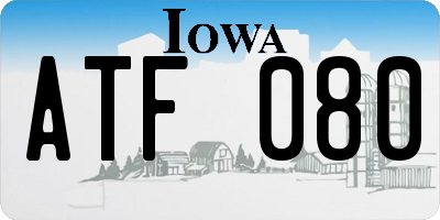IA license plate ATF080