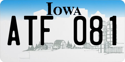 IA license plate ATF081