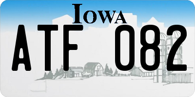 IA license plate ATF082
