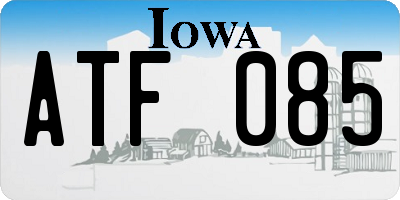 IA license plate ATF085