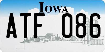 IA license plate ATF086