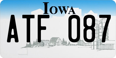 IA license plate ATF087