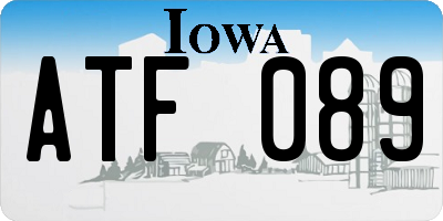 IA license plate ATF089