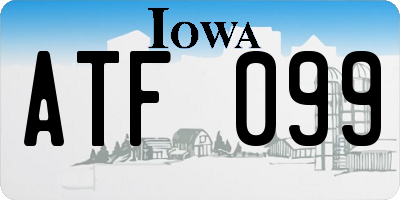 IA license plate ATF099