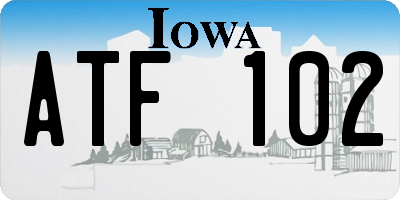 IA license plate ATF102