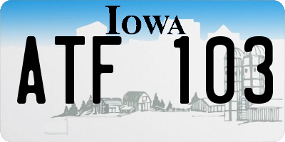 IA license plate ATF103