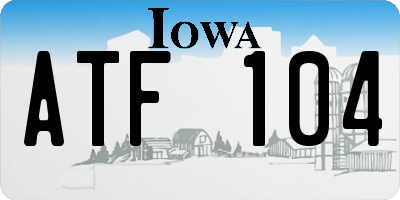 IA license plate ATF104