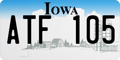 IA license plate ATF105