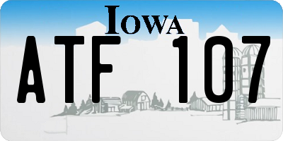 IA license plate ATF107