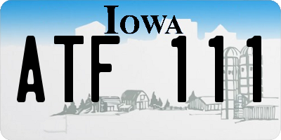 IA license plate ATF111