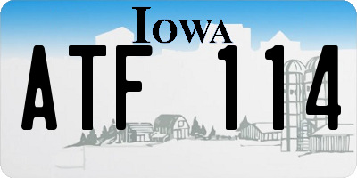 IA license plate ATF114