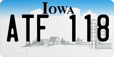 IA license plate ATF118