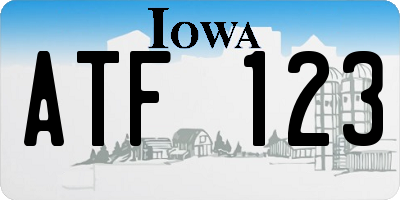 IA license plate ATF123