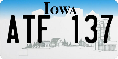 IA license plate ATF137