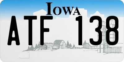 IA license plate ATF138