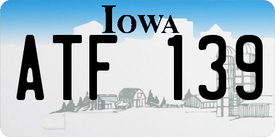 IA license plate ATF139