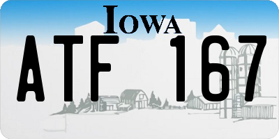 IA license plate ATF167