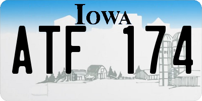 IA license plate ATF174