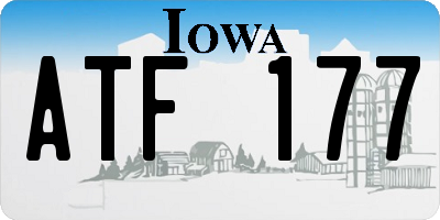 IA license plate ATF177