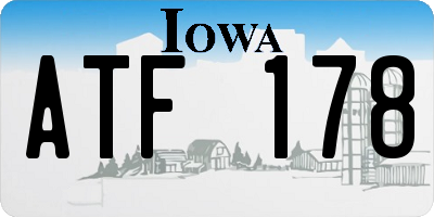 IA license plate ATF178