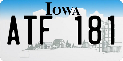 IA license plate ATF181
