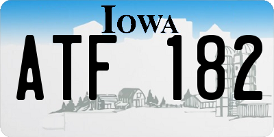 IA license plate ATF182