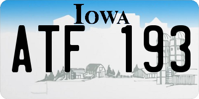 IA license plate ATF193