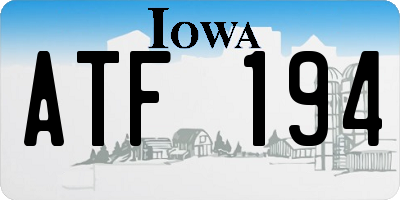 IA license plate ATF194