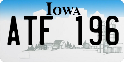 IA license plate ATF196